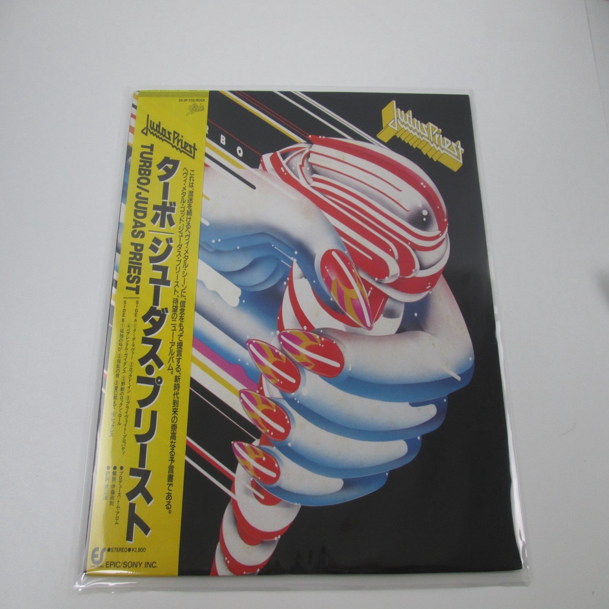JUDAS PRIEST TURBO EPIC 28 3P-705 with OBI Japan LP Vinyl