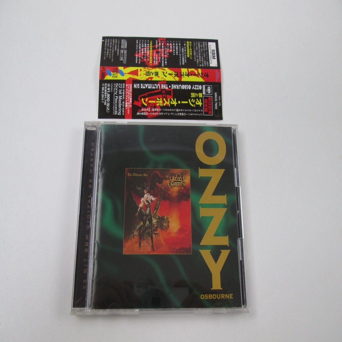 Ozzy Osbourne The Ultimate Sin Promo SRCS-7932 Music CD Japan Ver with OBI