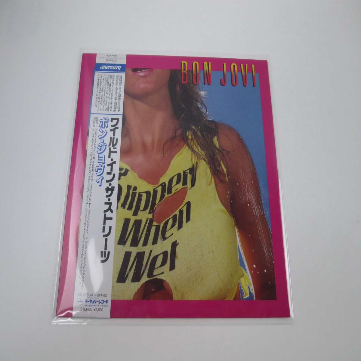 Bon Jovi Slippery When Wet Mercury 28PP-1025 with OBI Japan LP Vinyl B