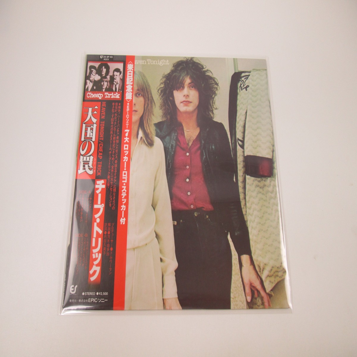 CHEAP TRICK HEAVEN TONIGHT EPIC 25 3P-45 with OBI Japan LP Vinyl B