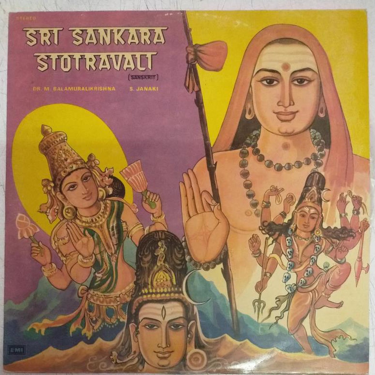 Sri Sankara Stotravali Sanskrit LP Vinyl Record by M Balamuralikrishan and S Janaki
