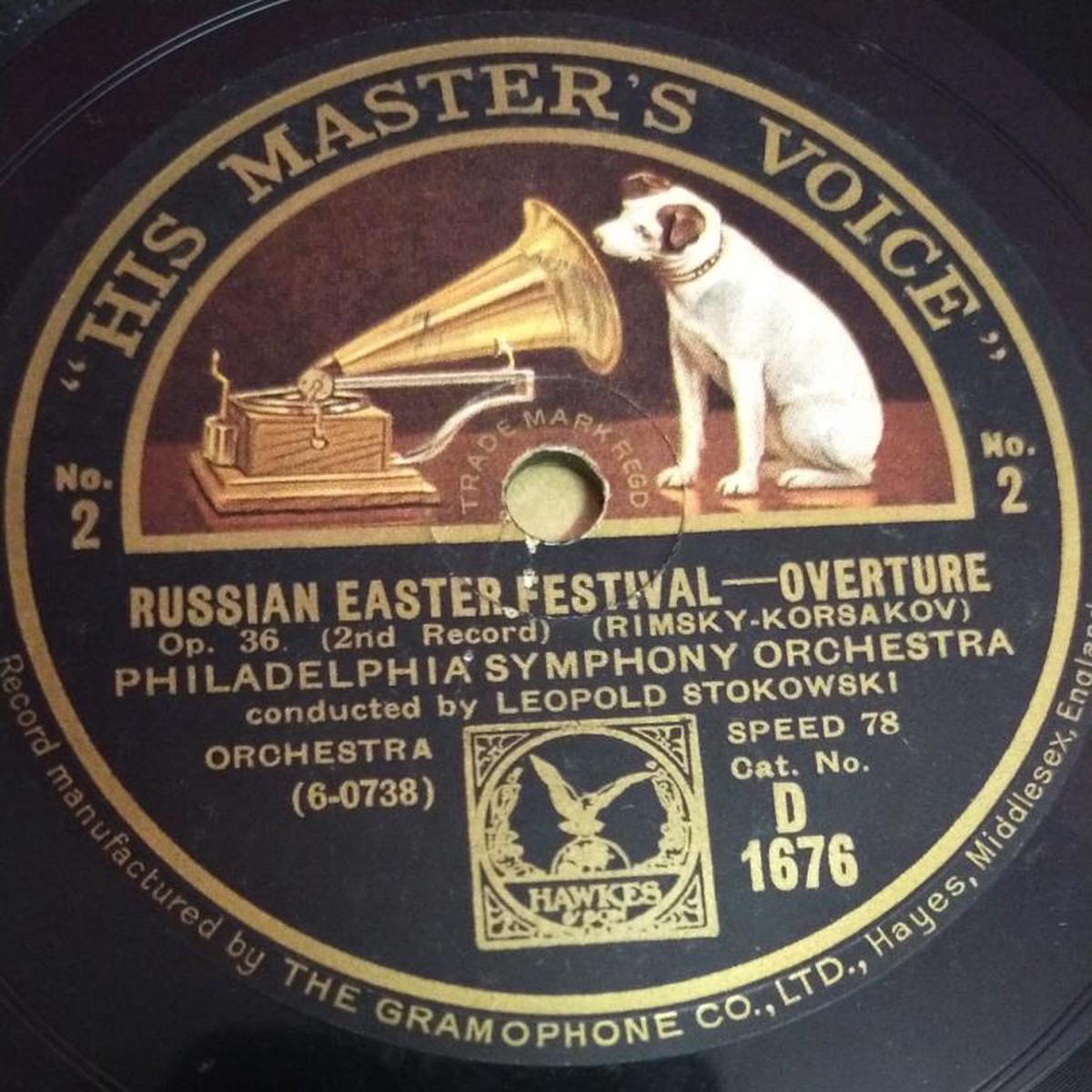 Russian Easter Festival Overture Philadelphia Symphony orchestra 78 RPM Record by Leopold Stokowski