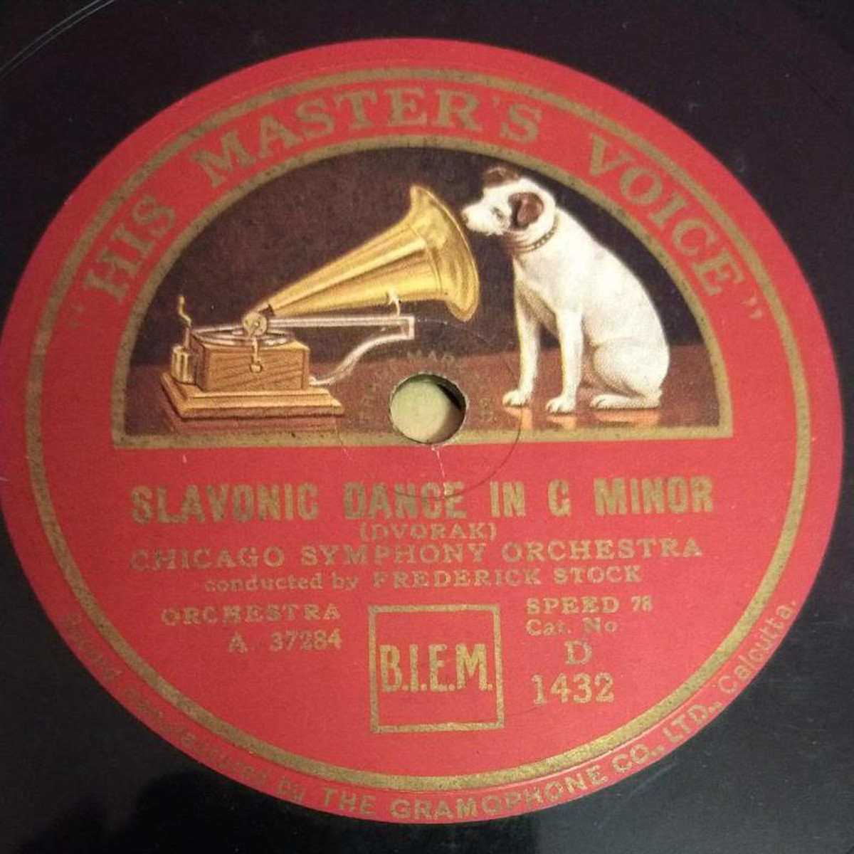 Slavonic Dance in G Minor Chicago Sympony Orchestra 78 RPM record by Frederick Stock 1432