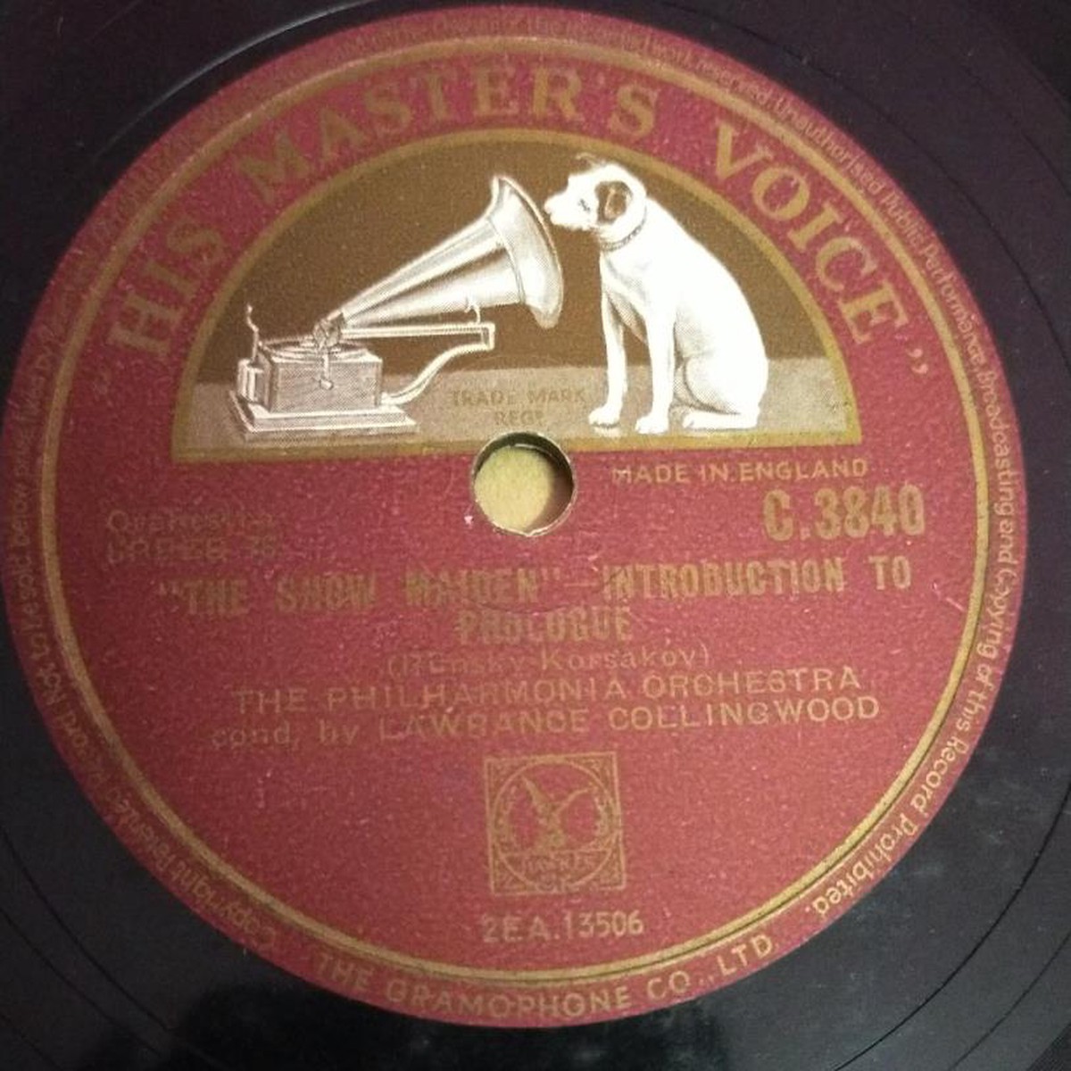 The Snow Maiden Dance of the Tumblers 78 RPM Record by The Philharmonia Orchestra C 3840
